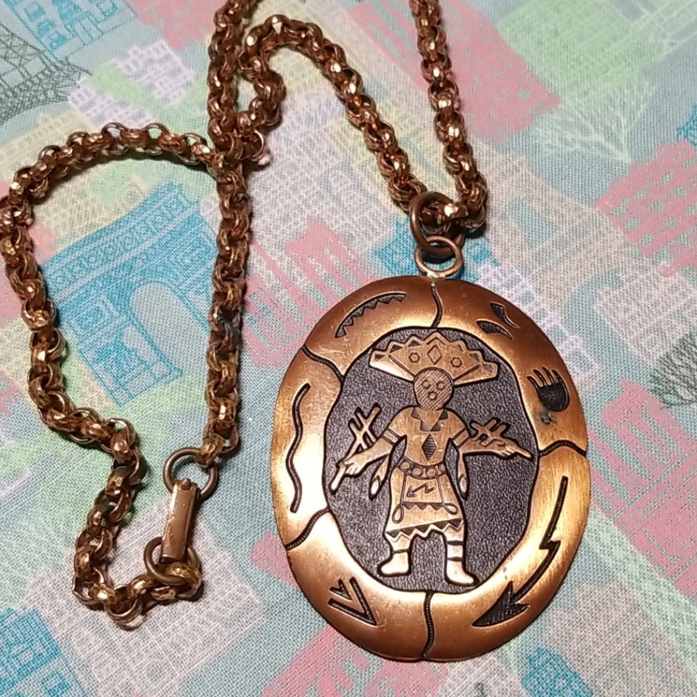 VTG Solid Copper Southwestern Necklace